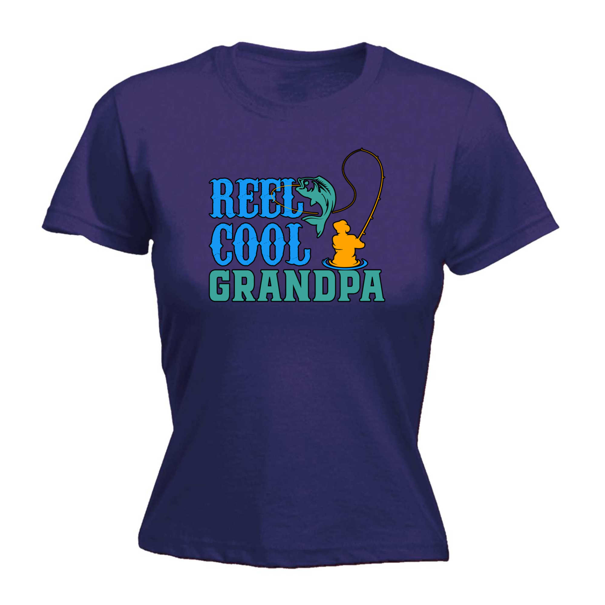Reel Cool Grandpa Fishing Fish - Funny Womens Ladies Top T Shirt T